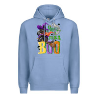 Colony Blue Meow i mean, boo Halloween Premium Hoodie - NancyCooperArtShop
