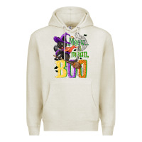 Oatmeal Heather Meow i mean, boo Halloween Premium Hoodie - NancyCooperArtShop