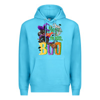 Ocean Blue Meow i mean, boo Halloween Premium Hoodie - NancyCooperArtShop
