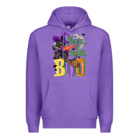 Purple Meow i mean, boo Halloween Premium Hoodie - NancyCooperArtShop