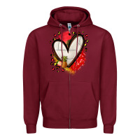 Burgundy fruits and volleyball heart Zipper Hoodie - Zillion Design Studio