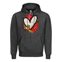 Charcoal Heather fruits and volleyball heart Zipper Hoodie - Zillion Design Studio