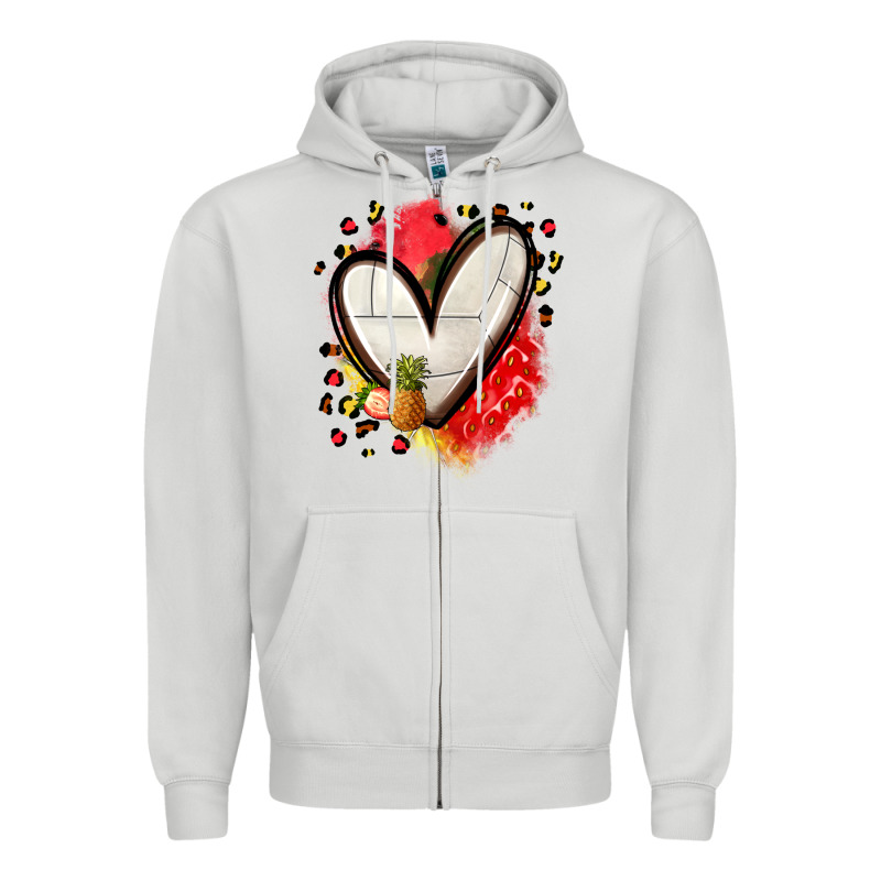 Fruits And Volleyball Heart Zipper Hoodie by Zillion Design Studio | Teevron