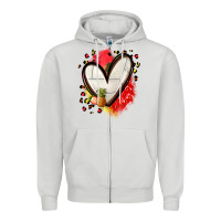 Dove Grey fruits and volleyball heart Zipper Hoodie - Zillion Design Studio