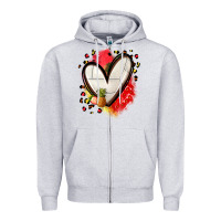 Heather Grey fruits and volleyball heart Zipper Hoodie - Zillion Design Studio