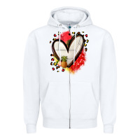 White fruits and volleyball heart Zipper Hoodie - Zillion Design Studio