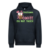 Navy emotional support coffee do not touch Urban Hoodie - MaliasSmallBusiness