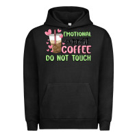 Pigment Black emotional support coffee do not touch Urban Hoodie - MaliasSmallBusiness
