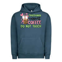 Pigment Midnight Navy emotional support coffee do not touch Urban Hoodie - MaliasSmallBusiness