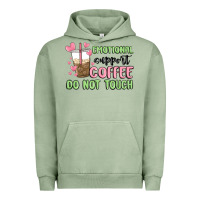 Pigment Oil Green emotional support coffee do not touch Urban Hoodie - MaliasSmallBusiness