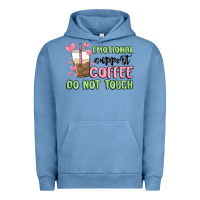 Pigment Pebble Blue emotional support coffee do not touch Urban Hoodie - MaliasSmallBusiness