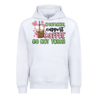 White emotional support coffee do not touch Urban Hoodie - MaliasSmallBusiness