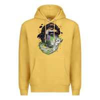 Antique Gold Magical cats ghost with moon Halloween Premium Hoodie - NancyCooperArtShop