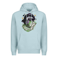 Blue Mist Magical cats ghost with moon Halloween Premium Hoodie - NancyCooperArtShop