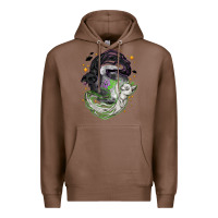 Chestnut Magical cats ghost with moon Halloween Premium Hoodie - NancyCooperArtShop