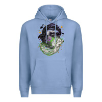 Colony Blue Magical cats ghost with moon Halloween Premium Hoodie - NancyCooperArtShop