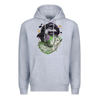 Heather Grey Magical cats ghost with moon Halloween Premium Hoodie - NancyCooperArtShop