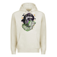Oatmeal Heather Magical cats ghost with moon Halloween Premium Hoodie - NancyCooperArtShop