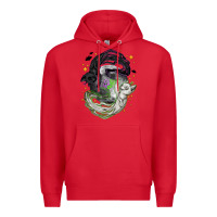 Red Magical cats ghost with moon Halloween Premium Hoodie - NancyCooperArtShop