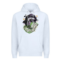 White Magical cats ghost with moon Halloween Premium Hoodie - NancyCooperArtShop