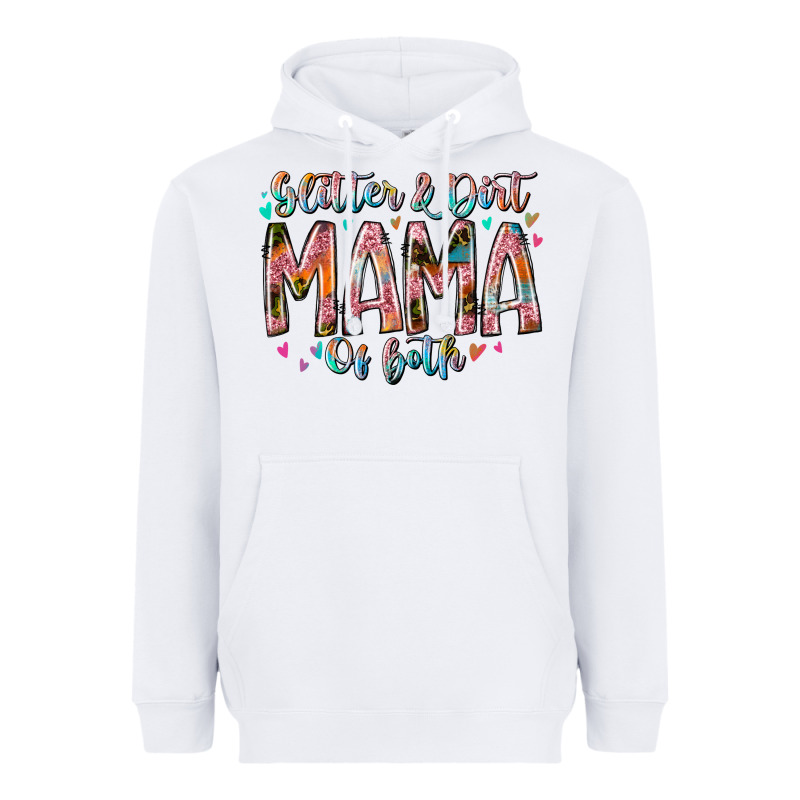 Glitter And Dirt Mama Of Both Heavyweight Hoodie by RacoonDesign | Teevron