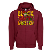 Burgundy black teacher matter Zipper Hoodie - texasbilliewilder