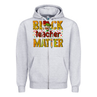 Heather Grey black teacher matter Zipper Hoodie - texasbilliewilder