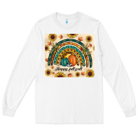 White Happy Fall y'all Long Sleeve Tee - RanaPortraitStore