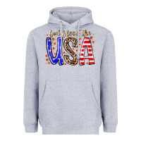 Heather Grey god bless the usa Heavyweight Hoodie - RacoonDesign