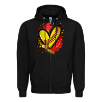 Black fruits and softball heart Zipper Hoodie - Zillion Design Studio