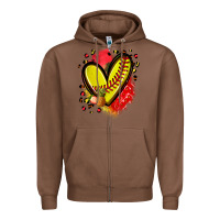 Chestnut fruits and softball heart Zipper Hoodie - Zillion Design Studio