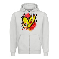 Dove Grey fruits and softball heart Zipper Hoodie - Zillion Design Studio
