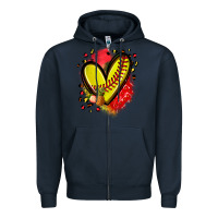 Navy fruits and softball heart Zipper Hoodie - Zillion Design Studio