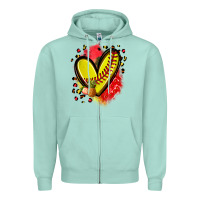 Seafoam fruits and softball heart Zipper Hoodie - Zillion Design Studio