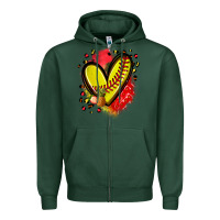 Sports Green fruits and softball heart Zipper Hoodie - Zillion Design Studio