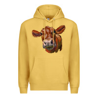 Antique Gold red angus face Premium Hoodie - LillyAllenDesigns