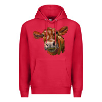 Cardinal red angus face Premium Hoodie - LillyAllenDesigns