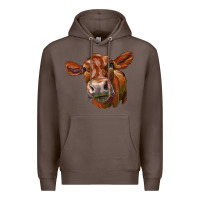 Coffee red angus face Premium Hoodie - LillyAllenDesigns