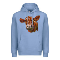 Colony Blue red angus face Premium Hoodie - LillyAllenDesigns