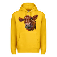Lemon red angus face Premium Hoodie - LillyAllenDesigns