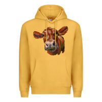 Mustard red angus face Premium Hoodie - LillyAllenDesigns