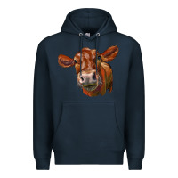 Navy red angus face Premium Hoodie - LillyAllenDesigns