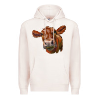 Pale Pink red angus face Premium Hoodie - LillyAllenDesigns