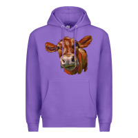Purple red angus face Premium Hoodie - LillyAllenDesigns