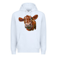 White red angus face Premium Hoodie - LillyAllenDesigns