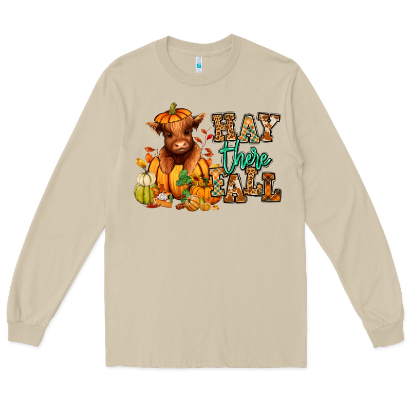 Hay There Fall Pumpkin Heifer Long Sleeve Tee by RanaPortraitStore | Teevron