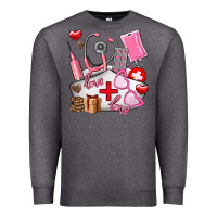 Charcoal Heather nurse  valentines day love Premium Sweatshirt - AdoDesignShop