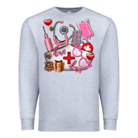 Heather Grey nurse  valentines day love Premium Sweatshirt - AdoDesignShop
