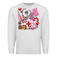 Oatmeal Heather nurse  valentines day love Premium Sweatshirt - AdoDesignShop