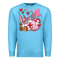 Ocean Blue nurse  valentines day love Premium Sweatshirt - AdoDesignShop
